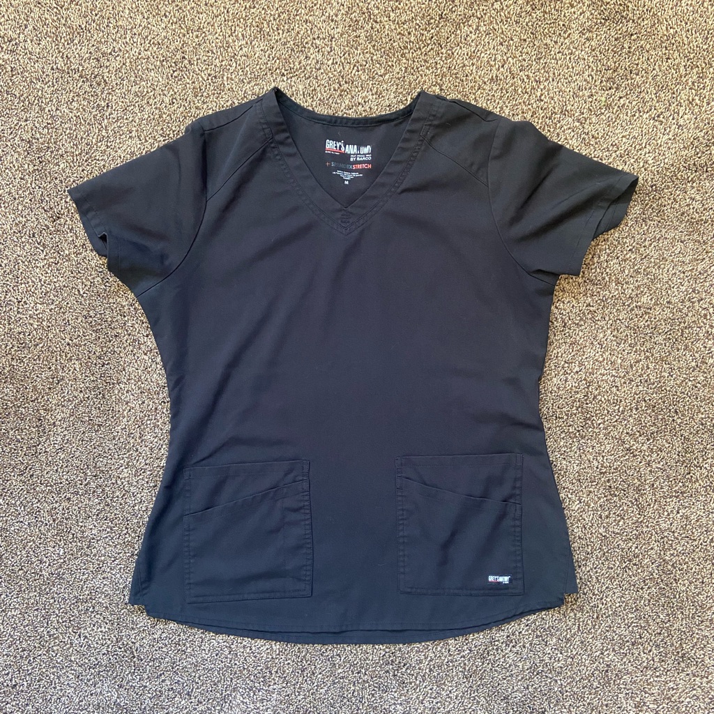 Greys Anatomy Scrub Top - Black - Medium